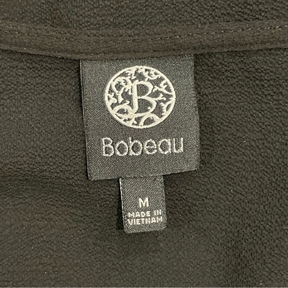 Bobeau Cold Shoulder Ruffle Black Blouse - Picture 4 of 5